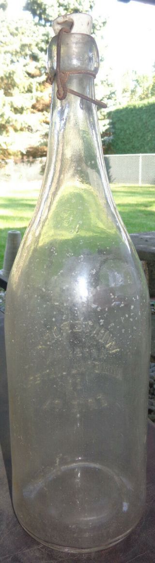 white rock half gallon soda minerial blob top bottle erie pa 3