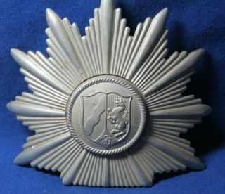 Post Wwii West German Police Shako Star Badge By Assmann