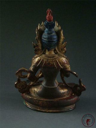 Fine Old Chinese Tibet Gilt Bronze Figure of Tibetan Kwanyin Statue 3