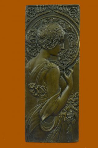 Vintage Signed Bronze Art Deco Bas Relief Made In Spain Award Trophy Collector