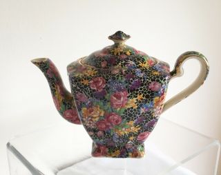Vintage Art Deco Royal Winton “hazel” Chintz Flowers Ascot Shape Teapot