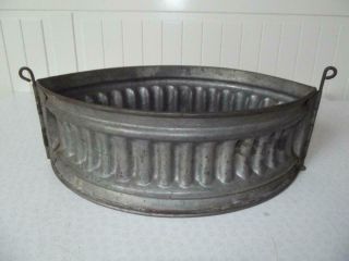 Huge 12 Inch Vintage French Game Gala Pie Hinged Fluted Metal Mould Mold 33cm