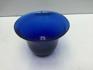 Chinese Peking Blue Glass Bowl Of Bell Shape,  Raised Foot Rim