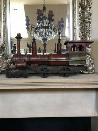 Vintage Leonardo Luna Toy Train Cast Iron And Wood