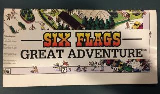 Vintage Six Flags Great Adventure Theme Park Map Jackson,  Nj Souvenir Amusement