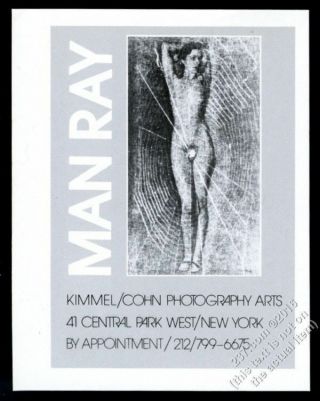 1975 Man Ray Woman In Spider Web Photo Nyc Gallery Vintage Print Ad