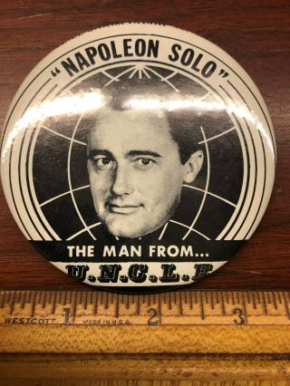 Vintage 1965 The Man From Uncle TV Show U.  N.  C.  L.  E.  PIN NAPOLEON SOLO 2