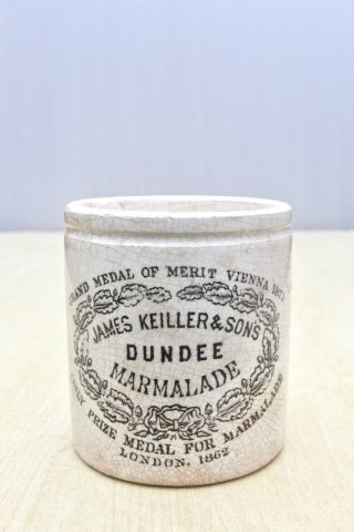 Vintage C1900s 1lb Squat James Keiller & Sons Dundee Marmalade Maling Pot Jar 7