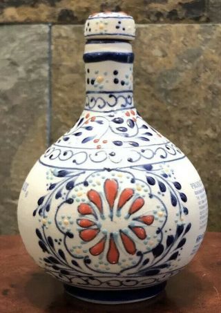 Grand Mayan 100 Agave Tequila Bottle EMPTY Ceramic Glazed Pottery Mexico 100ml 3