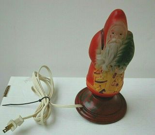 Vintage Large Painted Glass Santa Claus Father Christmas Bulb Bakelite Lamp 2