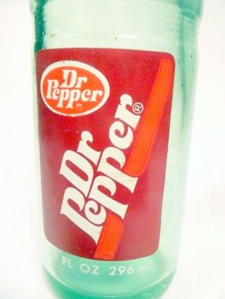 Vintage Acl Soda Pop Bottle: Late / Lite Green Dr.  Pepper - 10 Oz