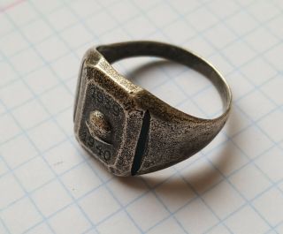 German silver signet ring with helmet 1939 - 1940 3