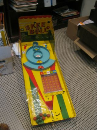 Vintage Marx Tin Skee Ball Automatic Score Kids Game Made In Usa Complete