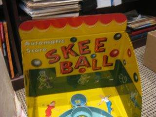 Vintage MARX Tin SKEE BALL Automatic Score Kids Game Made in USA complete 3