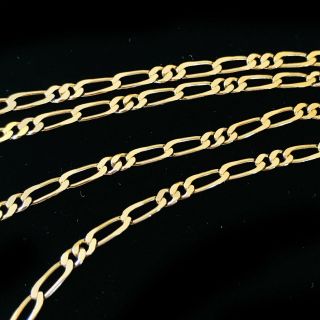 Vintage 9ct,  9k,  375 Yellow Gold Figaro Link Chain,  Necklace,  18 " / 46cm