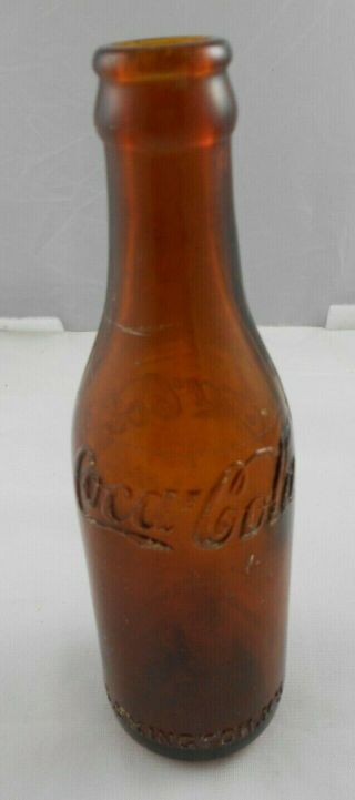 Vtg Amber Coca Cola Straight Side Bottle Lexington Kentucky Ky Bimal