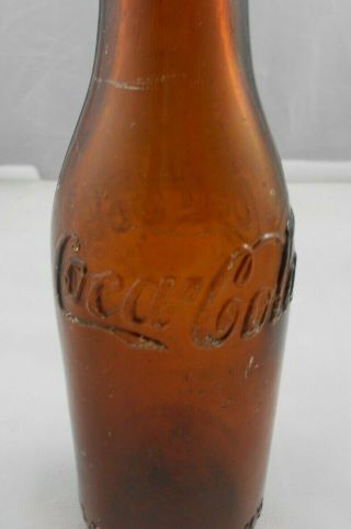 Vtg Amber Coca Cola Straight Side Bottle Lexington Kentucky KY BIMAL 2