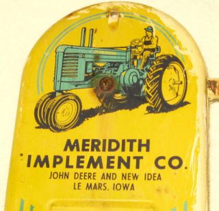 Ca 1930s John Deere Model “a” Tractor Outdoor Metal Thermometer Le Mars Ia