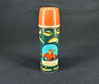 Vintage 1952 Aladdin Angler Vacuum Bottle Thermos