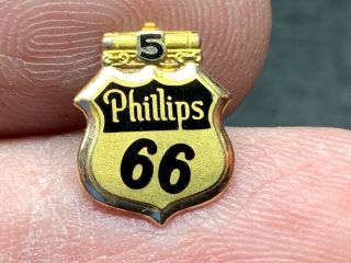 Phillips 66 Petroleum 10k Gold Railroad Rare 5 Years Of Service Award Pin.