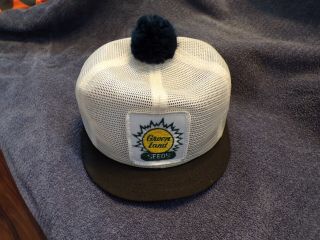 Vintage Green Land K - Brand All Mesh Farmer Trucker Pom Snap Back Hat Cap