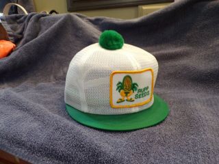 Vintage Rupp Seed K - Brand All Mesh Farmer Trucker Pom Snap Back Hat Cap