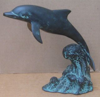 Bronze On Brass Dolphin Statue 7 " Tall Spi San Pacific Int 