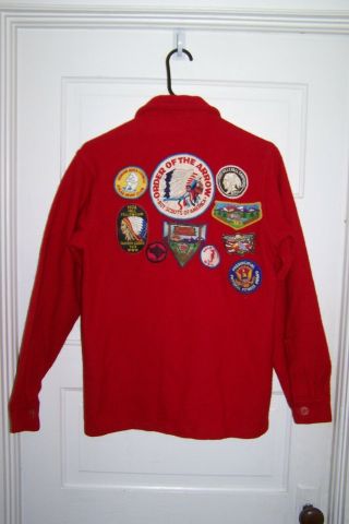 Boy Scouts - B.  S.  A.  - 1970 Official Red Wool Jacket W/ Patches - Order Of Arrow - Tahosa