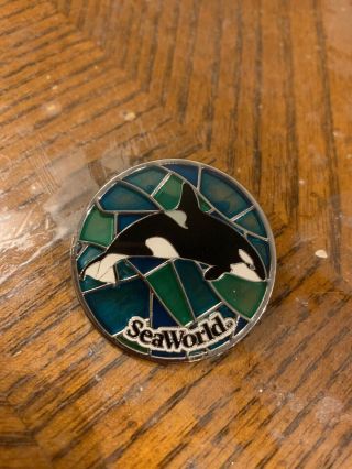 Seaworld Pin — Retired Stained Glass Orca (shamu)