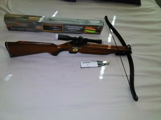Vintage Wood Barnett Wildcat Crossbow With Scope,  Bolts & String Great