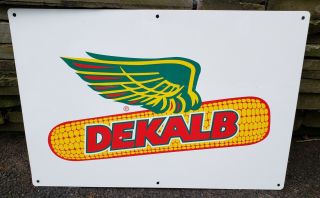 Dekalb Asgrow Double Sided Tin Seed Sign Farm Advertising Display