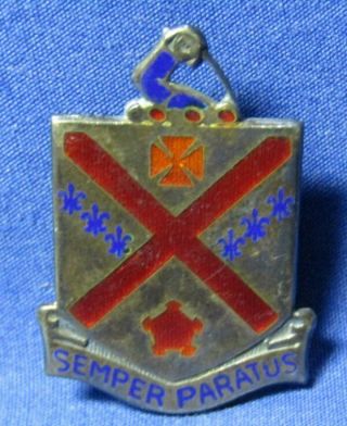 Wwii Sterling 26th Division 101st Infantry Regiment Semper Paratus Di Unit Pin