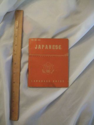 Ww2 Wwii 1943 Japanese Language Guide Tm 30 - 341 Nos
