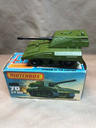 Matchbox Superfast Rolamatics 70 S - P Gun Tank Treads With Box