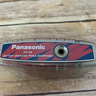 Vintage Clear / Red Panasonic Kp - 4a Battery Operated Pencil Sharpener