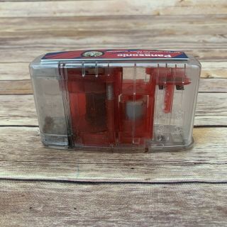 Vintage CLEAR / RED Panasonic KP - 4A Battery Operated Pencil Sharpener 2