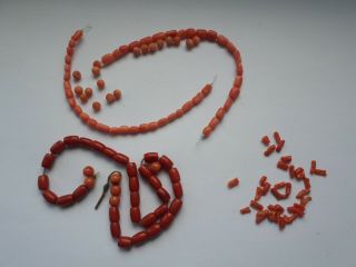 Assorted Vintage Loose Natural Coral Necklace Beads