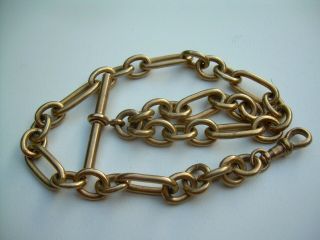Antique Victorian Gilt Metal Chunky Albert Watch Chain.