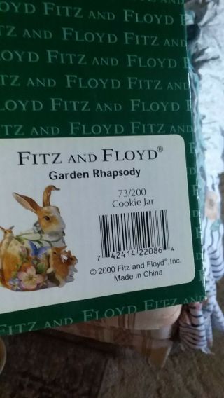 Fitz And Floyd Garden Rhapsody Rabbit Cookie Jar