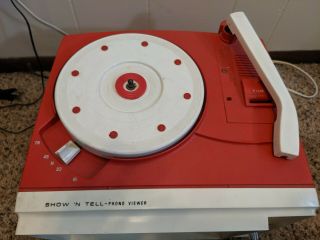 General Electric GE Show N Tell Picturesound Phono Viewer & Records See Video 3