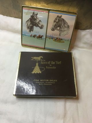 Vintage " Aces Of The Turf " Palenske 2 Double Deck Play Cards Ponder