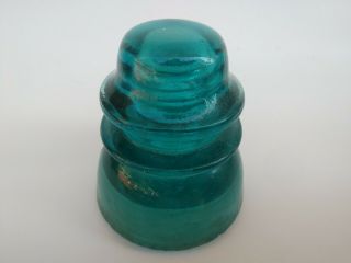 Vintage Hemingray 42 Aqua Blue Green Glass Insulator Telephone Pole Cap