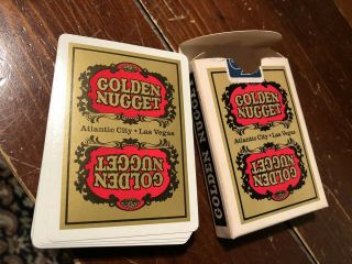Vintage Golden Nugget Casino Playing Cards Gold Opened Unplayed