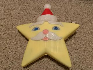 Vintage Santa Face Star Light Up Blow Mold Union Products 1991