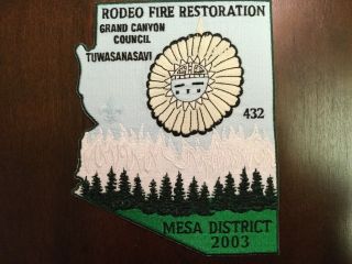 Wipala Wiki Oa Lodge 432 Rodeo Fire Restoration Large Jacket Patch