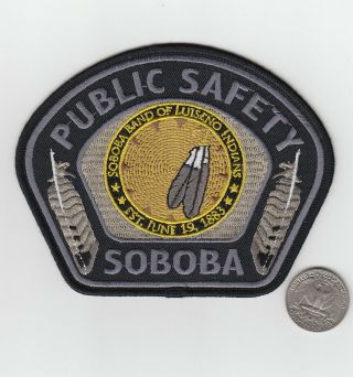 Obsolete California Soboba Band Indians Tribe Tribal Police Patch Riverside Co