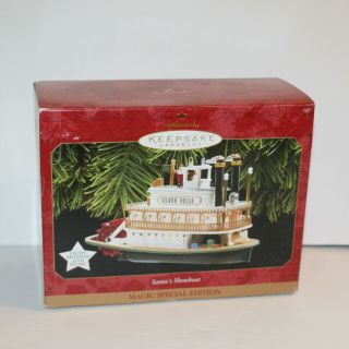 Santas Showboat Ornament Hallmark Light Motion Music Magic Special Edition 1997