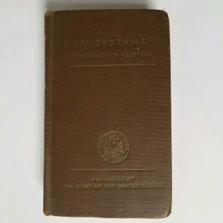 1941 Us Army Testament Protestant Bible Military Fdr Pocket Sized Small Euc