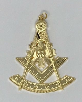Freemason Masonic Past Master Collar Jewel In Gold Tone