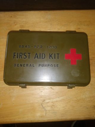 Us Army Motor Vehicle General Purpose First Aid Kit 6545 - 922 - 1200 Full